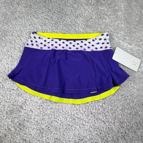 Lululemon Presta Shirt Purple Polka Dot White Womens 6 NEW - Picture 3 of 9